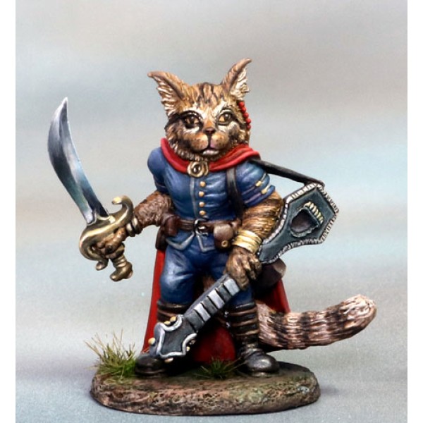 Dark Sword Miniatures - Critter Kingdoms - Maine Coon Cat Bard with Lute