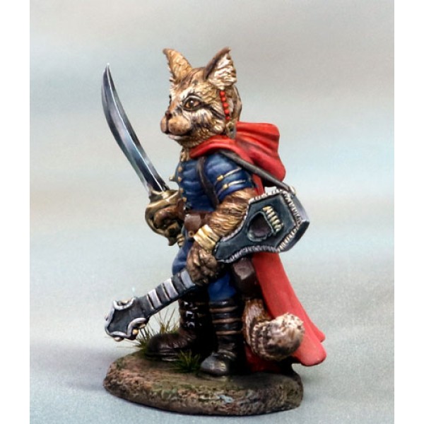 Dark Sword Miniatures - Critter Kingdoms - Maine Coon Cat Bard with Lute
