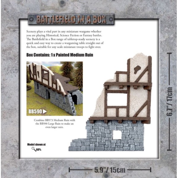 GF9 - Battlefield in a Box - Wartorn Village Medium Ruin