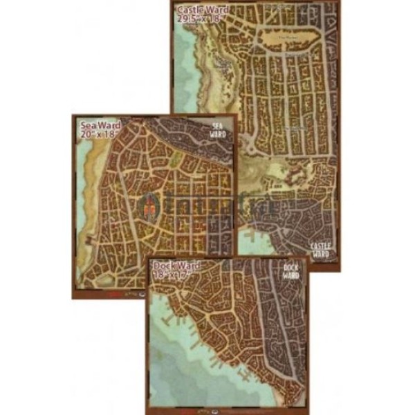 Clearance - D&D - 5th Edition - Waterdeep - Dragon Heist - Wards Map Set (Vinyl)