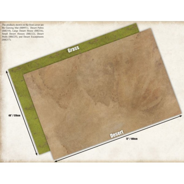 GF9 - Battlefield in a Box - Double sided - Desert and Grass - Gaming Mat ( 72" x 48") In store Only - No Shipping