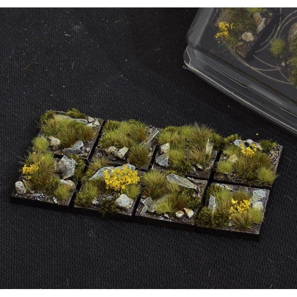 Gamers Grass - Battle Ready Bases - Highland - Square 25mm (8)