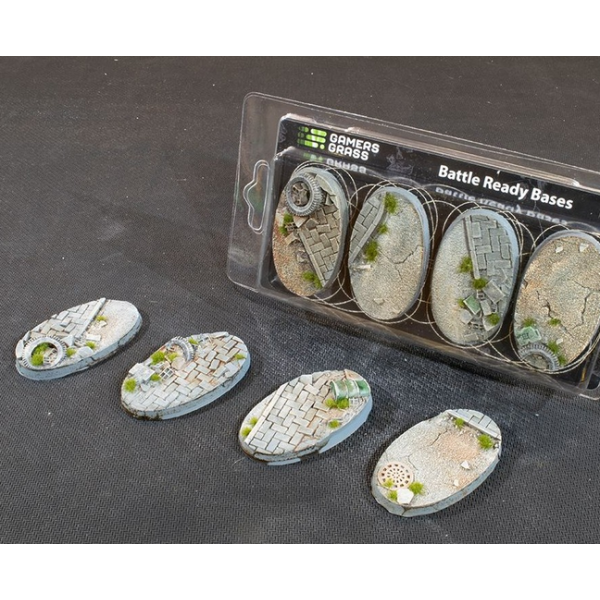 Gamers Grass - Battle Ready Bases - Urban Warfare - Oval 60mm (4)