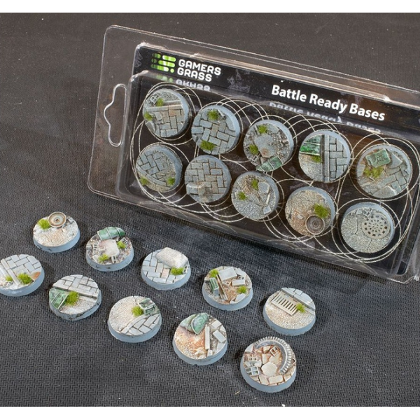 Gamers Grass - Battle Ready Bases - Urban Warfare - Round 25mm (10)