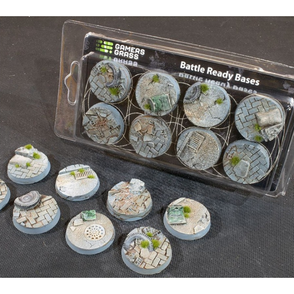 Gamers Grass - Battle Ready Bases - Urban Warfare - Round 32mm (8)