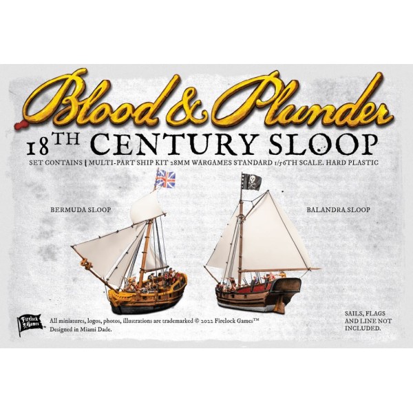 Blood & Plunder - 18th Century Bermuda Sloop Ship Kit (Plastic)