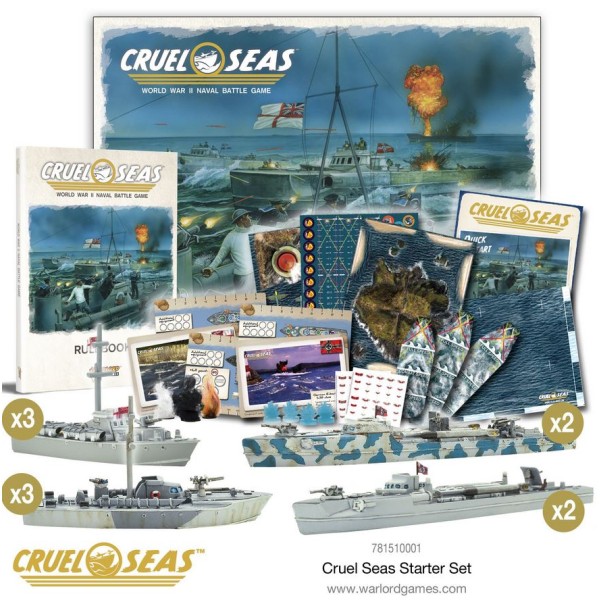 Cruel Seas - WWII Naval Battles - Miniature Game Starter Set
