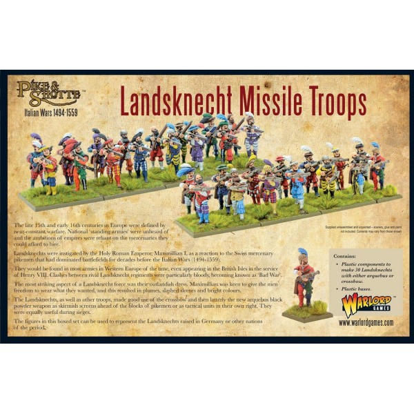 Warlord Games - Pike and Shotte - Landsknechts Missile Troops