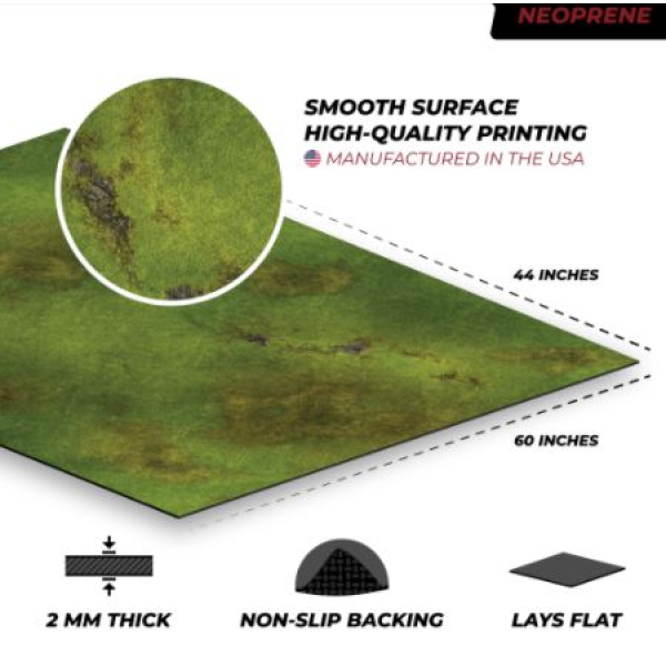 Frontline Gaming Mats - Grasslands v.1 44" x 60" (In-store Pick-up Only)