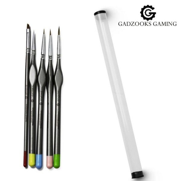 Gadzooks Kolinsky Hobby Paint Brushes - 5 Brush Starter Set