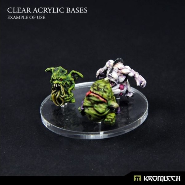 Kromlech Bases - Clear Acrylic Bases: Round 40mm (25)