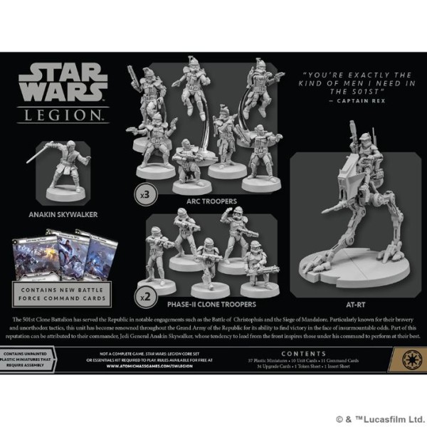 Star Wars - Legion Miniatures Game - 501st Legion - Battle Force Starter Set