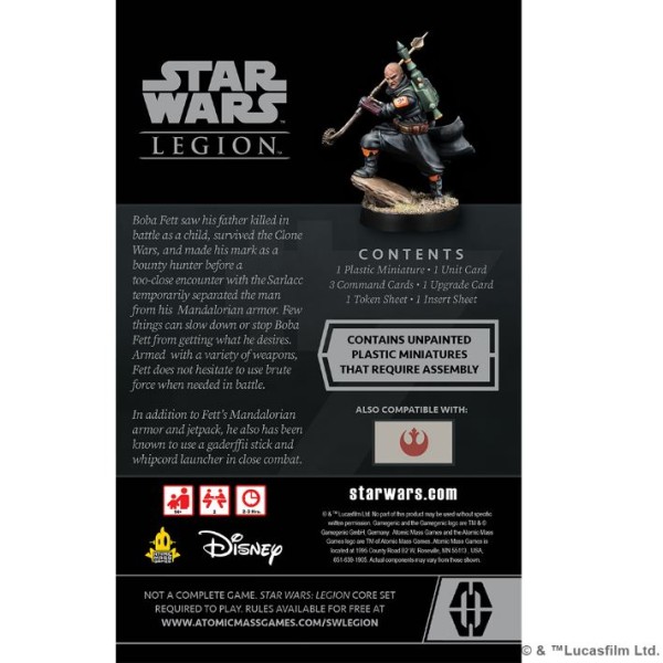 Star Wars - Legion Miniatures Game - Boba Fett (Daimyo) Operative Expansion