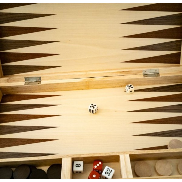 LPG Gaming - Family Classics - Wooden Folding Backgammon Case (45cm)
