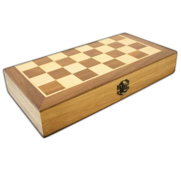LPG Gaming - Family Classics - Wooden Folding Chess / Checkers / Backgammon Set (30cm)