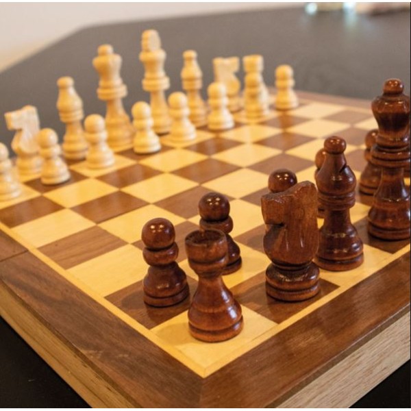 LPG Gaming - Family Classics - Wooden Folding Chess / Checkers / Backgammon Set (30cm)