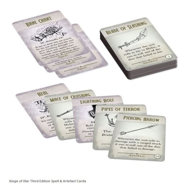 Kings of War - 3rd Edition - Spell and Artefact Cards