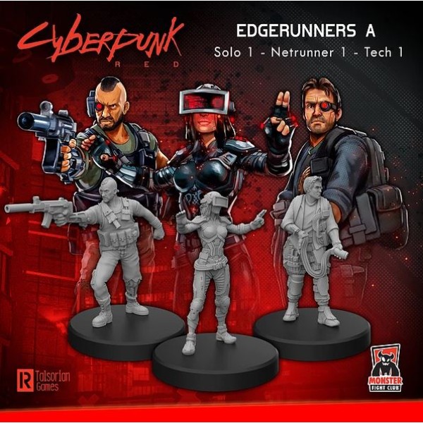 Cyberpunk Red Miniatures - Edgerunners A - Solo, Tech, Netrunner