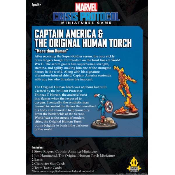 Marvel - Crisis Protocol - Miniatures Game - Captain America and The Original Human Torch