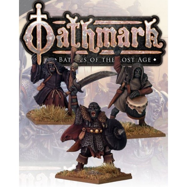 Oathmark - Orc Infantry - King, Wizard and Drummer