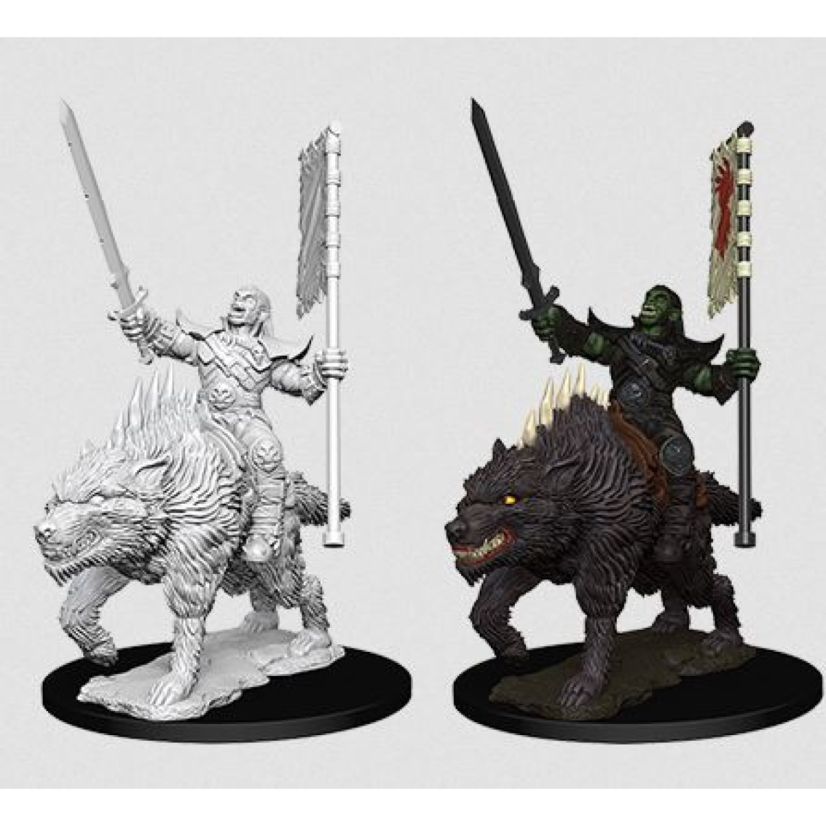 Pathfinder Deep Cuts Unpainted Miniatures W7 Orc on Dire Wolf Game for sale online 