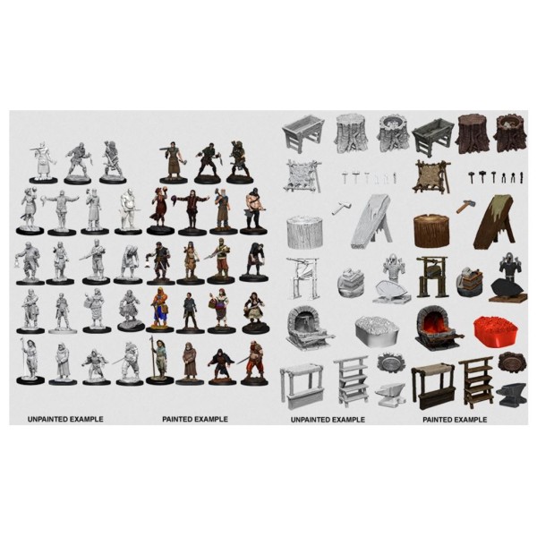 Wizkids - Deep Cuts Unpainted Miniatures: Townspeople and Accessories