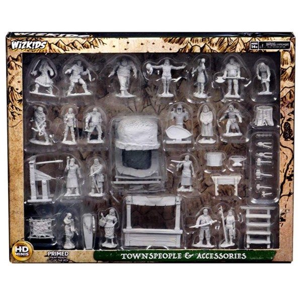 Wizkids - Deep Cuts Unpainted Miniatures: Townspeople and Accessories