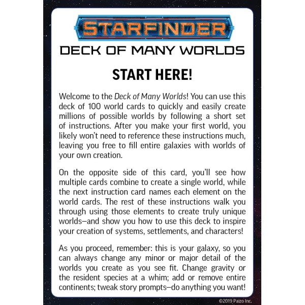 Starfinder RPG - Deck of Many Worlds
