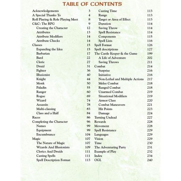 Castles & Crusades RPG - Player's Handbook - 9th Printing (Hardback)