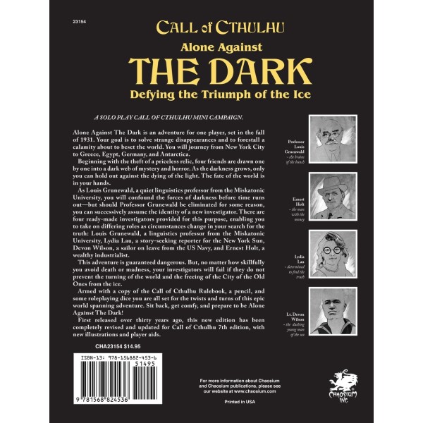 Call of Cthulhu RPG - Alone Against the Dark