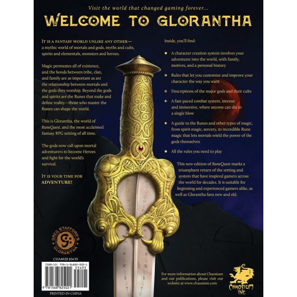 Runequest RPG - Roleplaying in Glorantha - Core Rulebook