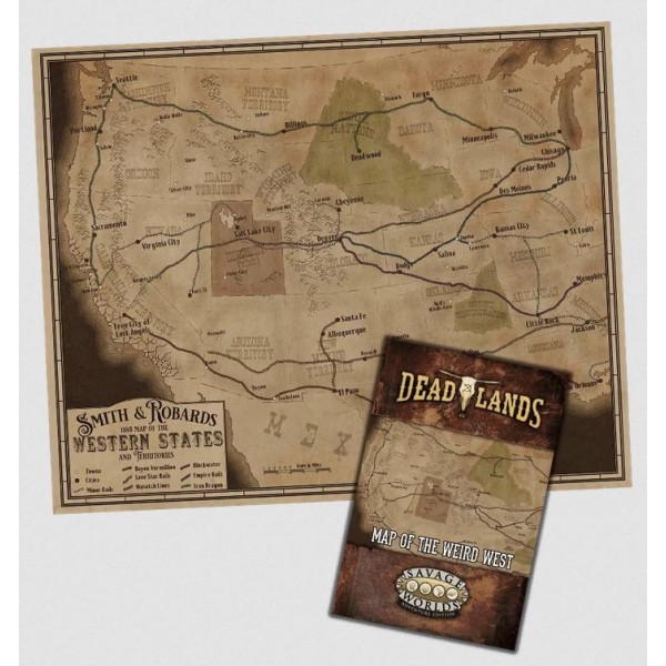 Deadlands The Weird West RPG - The Weird West Poster Map