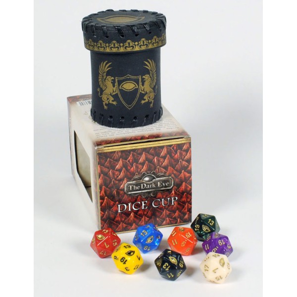 The Dark Eye - Fantasy RPG - Dice Cup and 8 D20