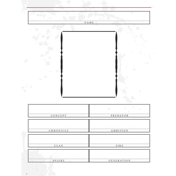 Vampire The Masquerade RPG - 5th Edition - Expanded Character Sheet Journal