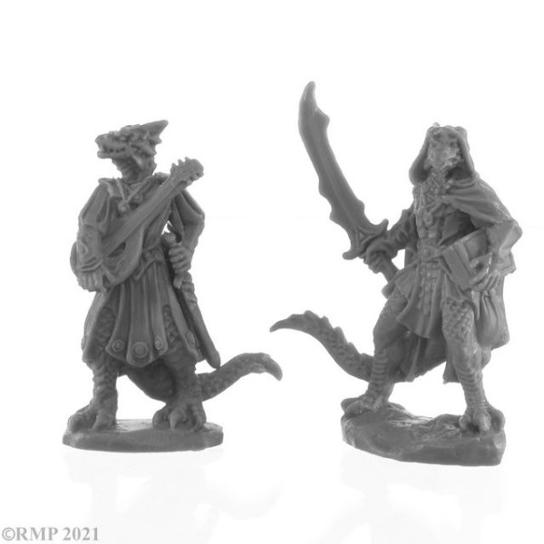 Reaper Bones Black - Dragonfolk Bard and Thief (2)