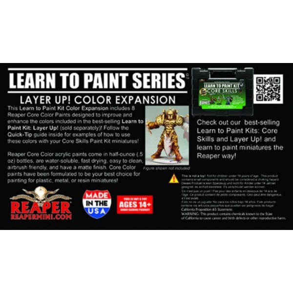 Reaper Miniatures - Bones - Learn to Paint Kit 2 - Layer Up! - Color Expansion