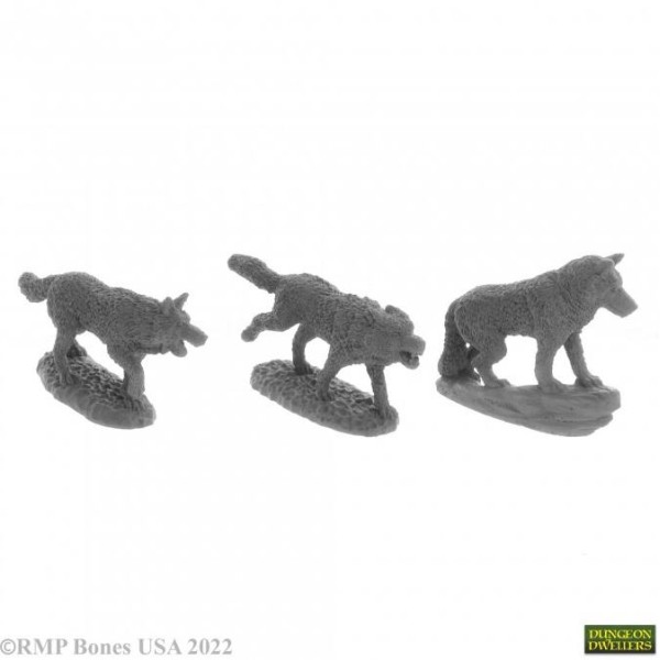 Reaper Dungeon Dwellers (Bones USA Plastic) - Wolf Pack (3)