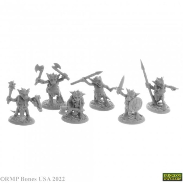 Reaper Dungeon Dwellers (Bones USA Plastic) - Ratpelt Kobold Mooks (6)