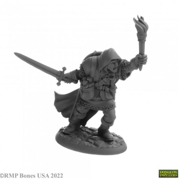 Reaper Dungeon Dwellers (Bones USA Plastic) - Derrell Brumby, Human Fighter