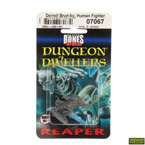 Reaper Dungeon Dwellers (Bones USA Plastic) - Derrell Brumby, Human Fighter