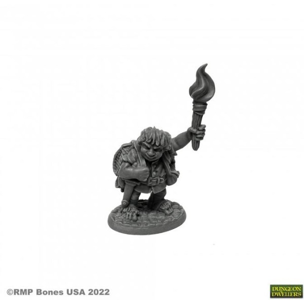 Reaper Dungeon Dwellers (Bones USA Plastic) - Gus Greenweevil, Halfling Henchman 