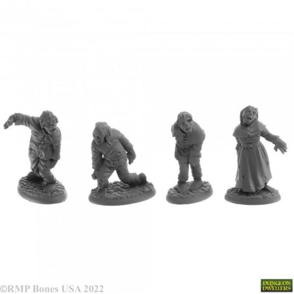 Reaper Dungeon Dwellers (Bones USA Plastic) - Zombies (4)