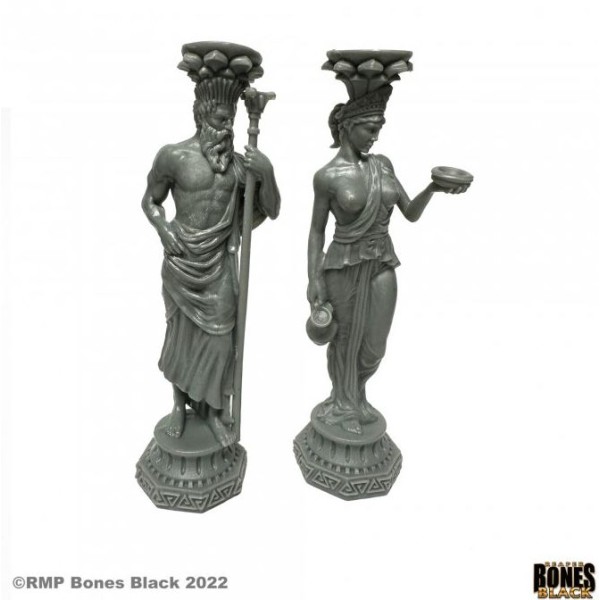 Reaper Bones Black - Greek Pillars (Zeus and Hera) 