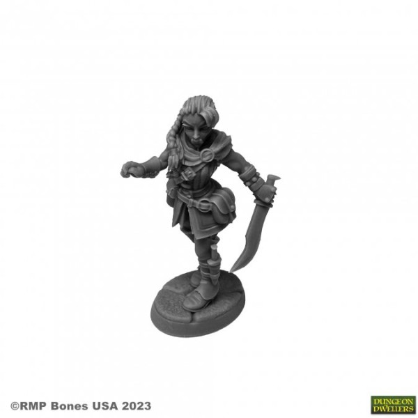 Reaper Dungeon Dwellers (Bones USA Plastic) - Emrul Gozgul, Half-Orc Rogue 