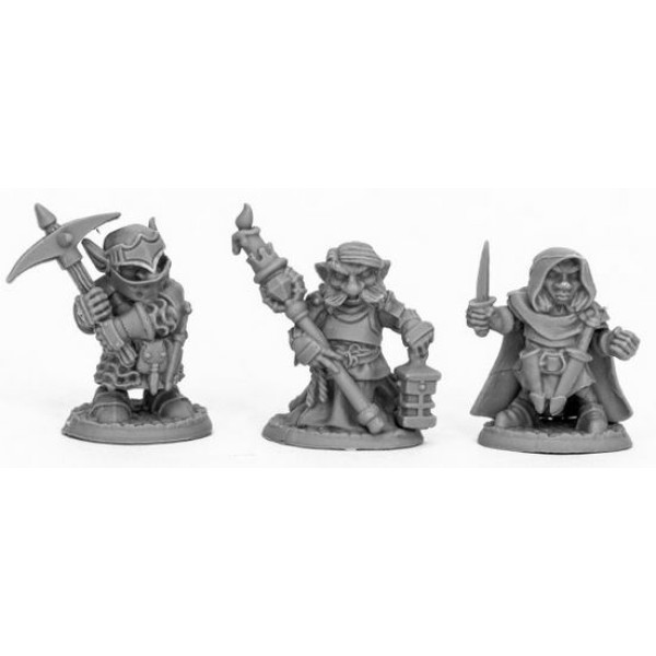 Reaper Bones Black - Deep Gnome Warriors (3)