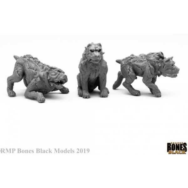 Reaper Bones Black - Hell Hounds (3)