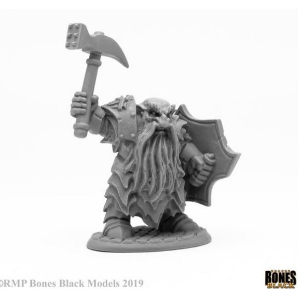 Reaper Bones Black - Enlarged Dark Dwarf Smiter