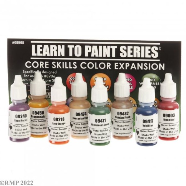 Reaper Miniatures - Bones - Learn to Paint Kit - Core Skills - Color Expansion 