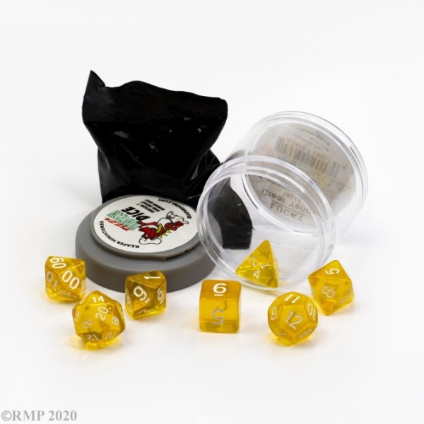 Reaper Pizza Dungeon Dice - Lucky Dice - Clear Yellow