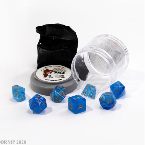 Reaper Pizza Dungeon Dice - Lucky Dice - Gem Blue